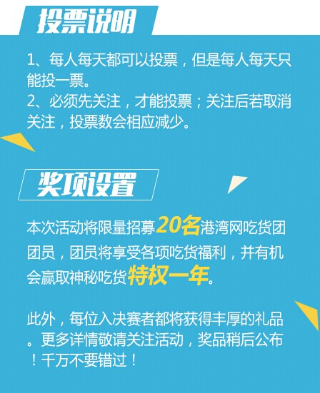 港湾网吃货团招募投票